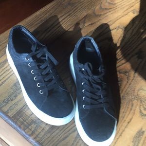 J slides lace up suede shoes